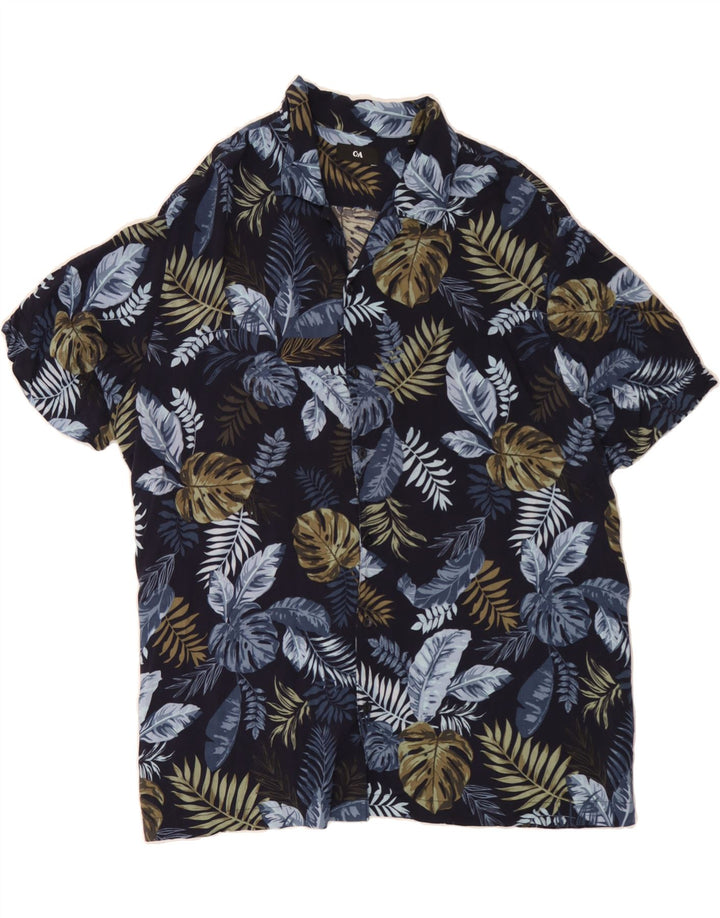 C&A Mens Abstract Pattern Short Sleeve Shirt 2XL Navy Blue Hawaiian Vintage C&A and Second-Hand C&A from Messina Hembry 