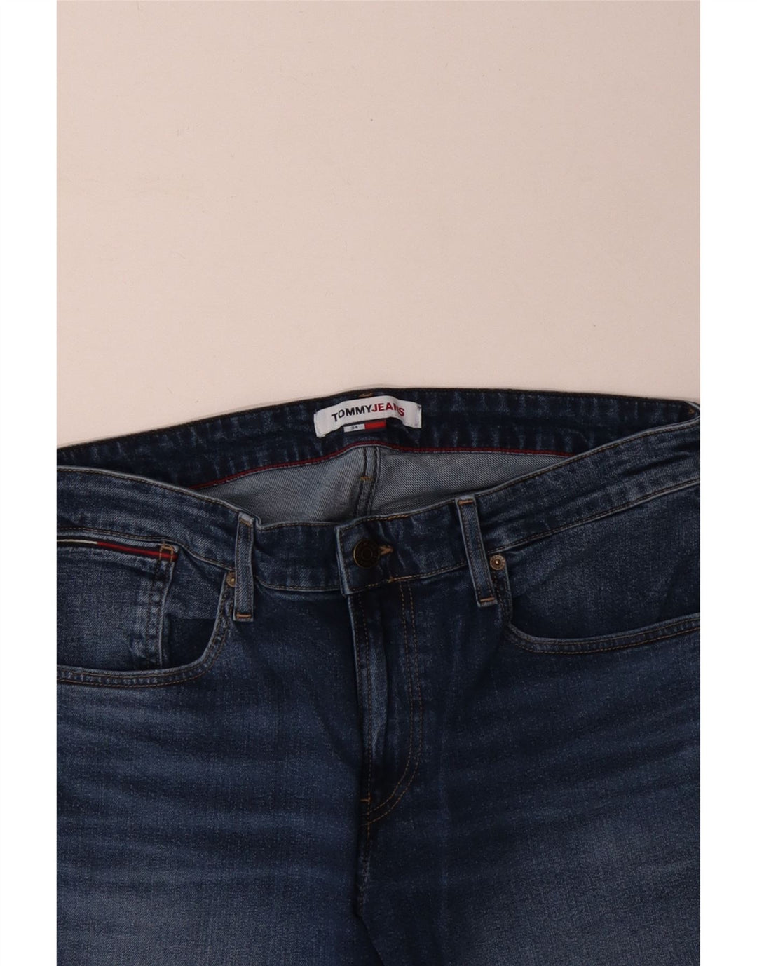 Pantaloncini di jeans da uomo Tommy Hilfiger W34 grande cotone blu