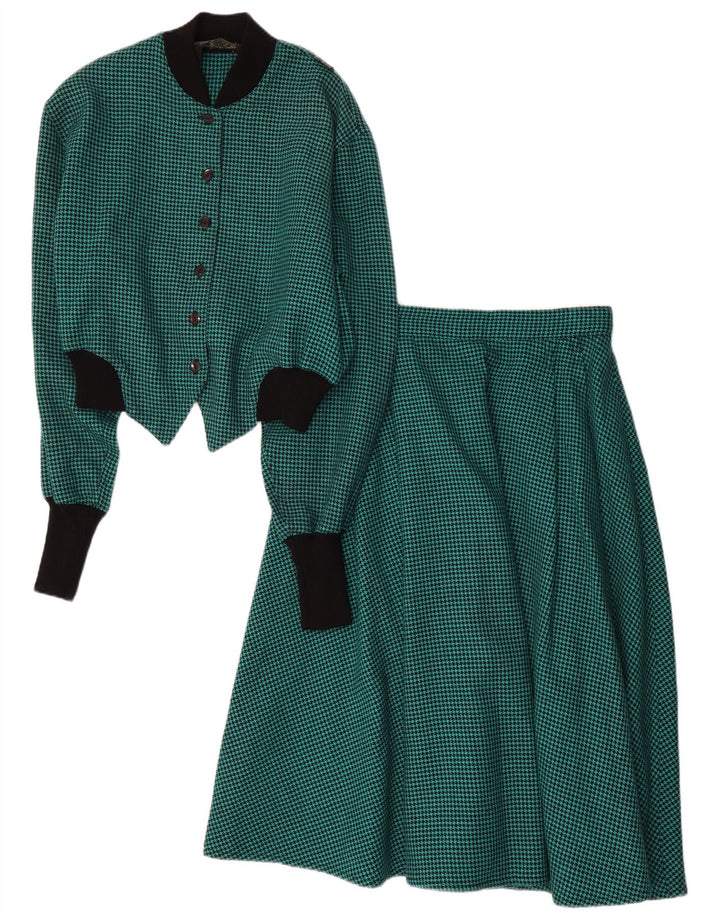 Set gonna vintage da donna in 2 pezzi IT 44 medio W28 verde pied de poule