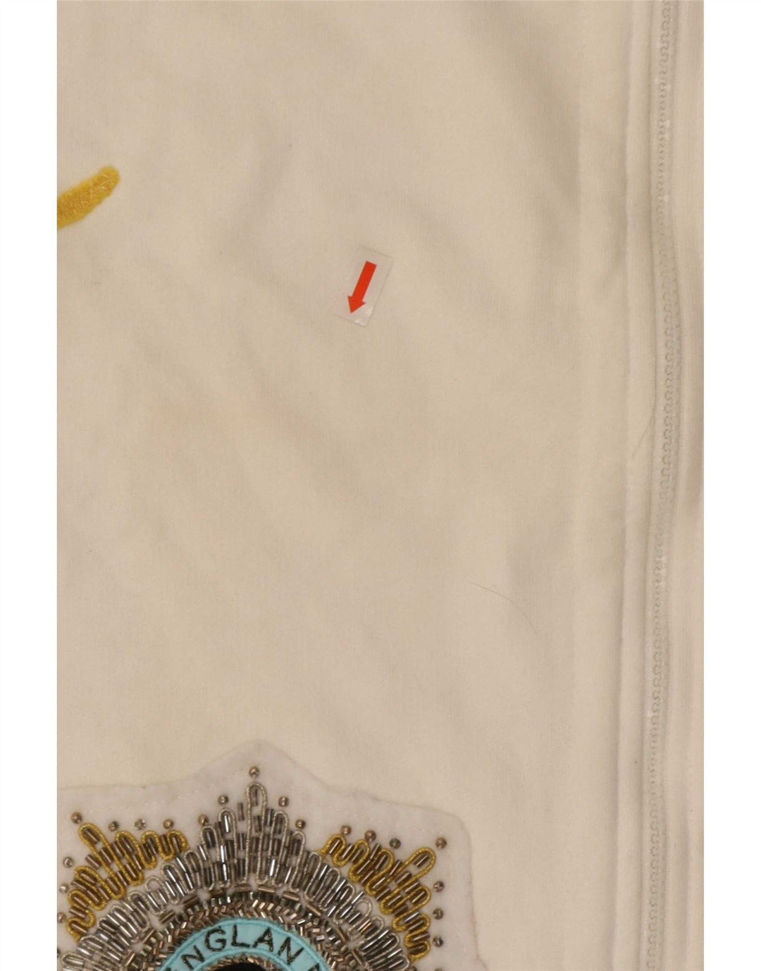Giacca da tuta con grafica vintage da donna UK 16 grande cotone bianco