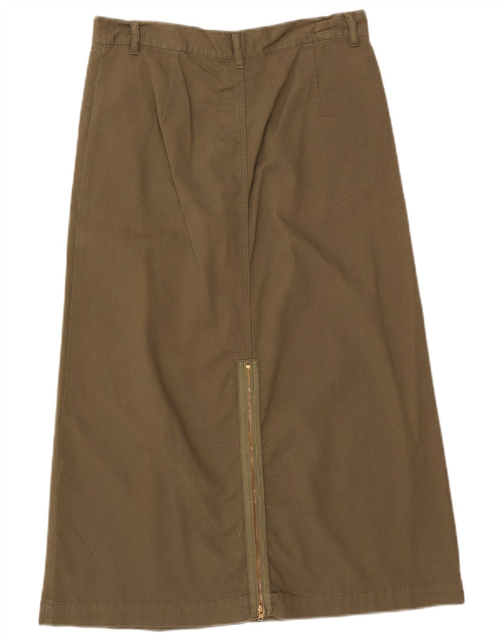 Gonna a trapezio da donna Benetton IT 40 piccola W28 cotone kaki