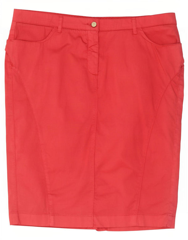 Gonna Tubino a Vita Alta Donna Trussardi IT 48 XL W34 Cotone Rosso