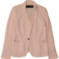 Giacca blazer a 1 bottone da donna Zara UK 14 grande rosa viscosa