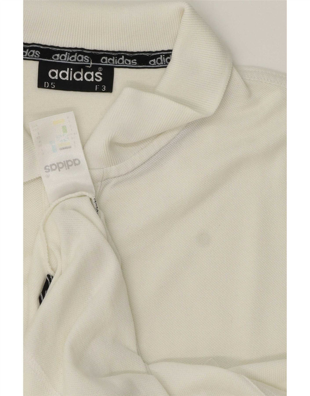 Polo Adidas da uomo UK 38/40 cotone bianco medio