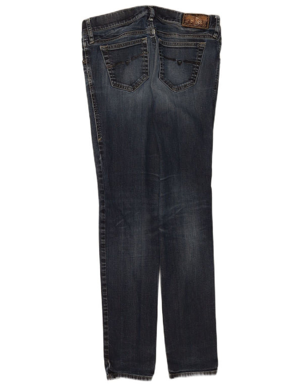 Jeans slim da donna Diesel Gagette effetto consumato W28 L32 cotone blu navy