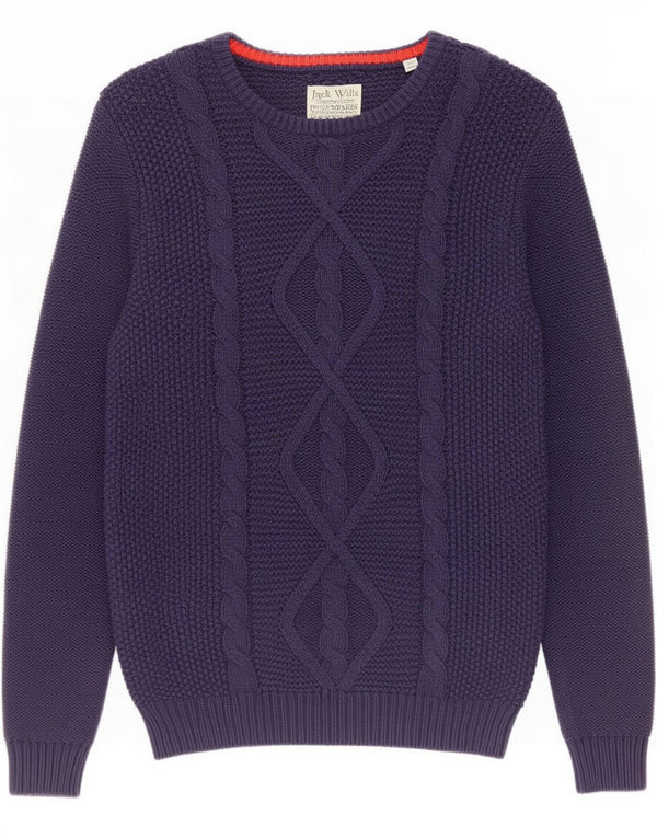 Maglione maglione con scollo a barca da uomo Jack Wills in cotone blu navy medio