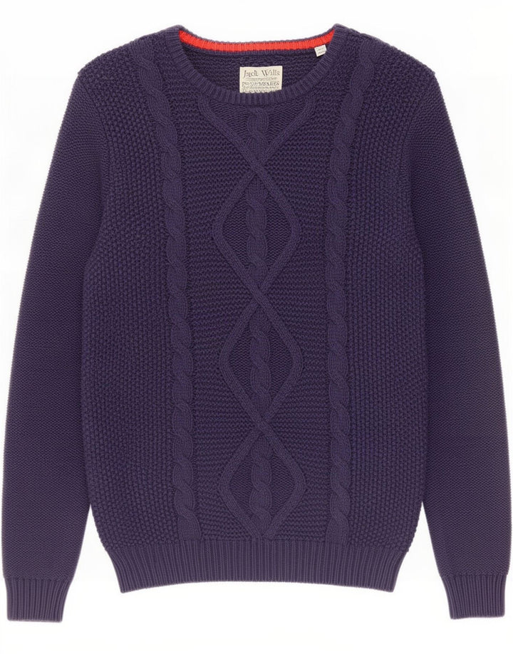 Maglione maglione con scollo a barca da uomo Jack Wills in cotone blu navy medio
