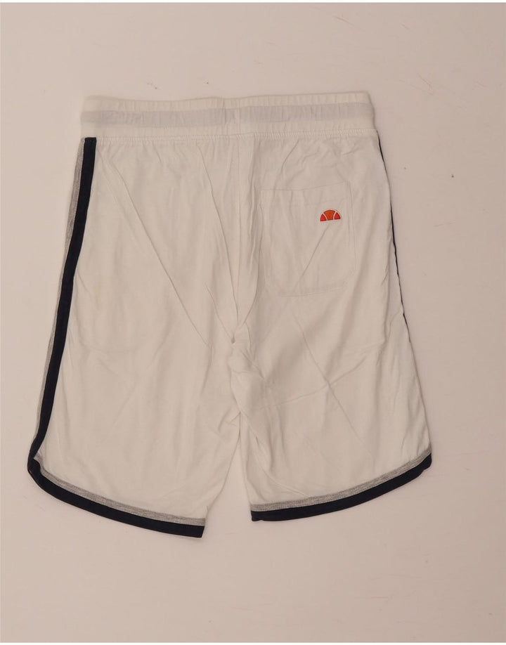 Pantaloncini sportivi grafici da donna Ellesse UK 16 grandi cotone bianco