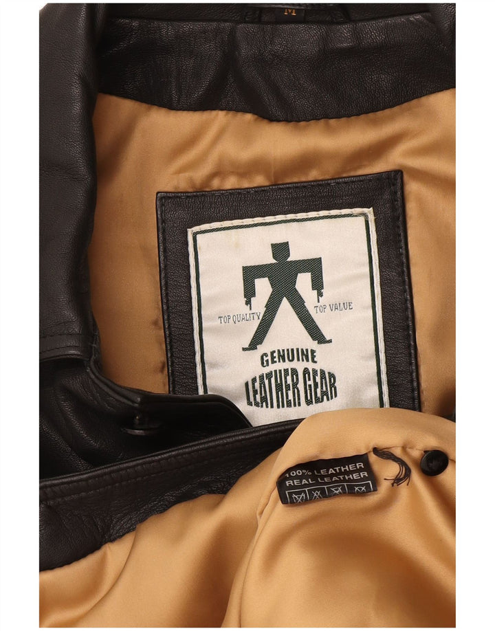 Giacca in pelle vintage da uomo UK 38 in pelle nera media