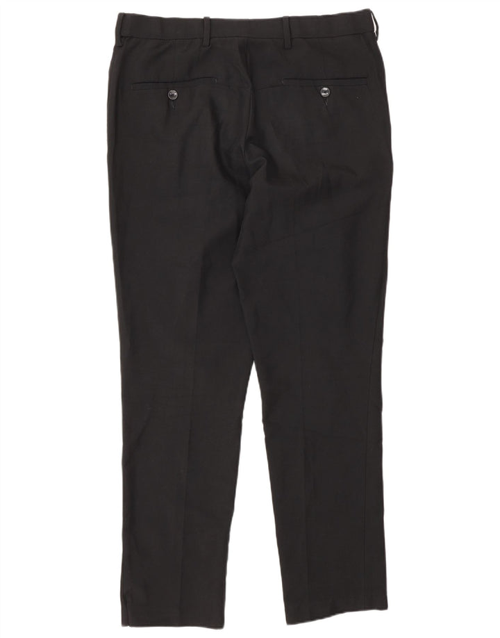 Pantaloni chino slim fit da uomo Marks & Spencer W32 L29 poliestere nero