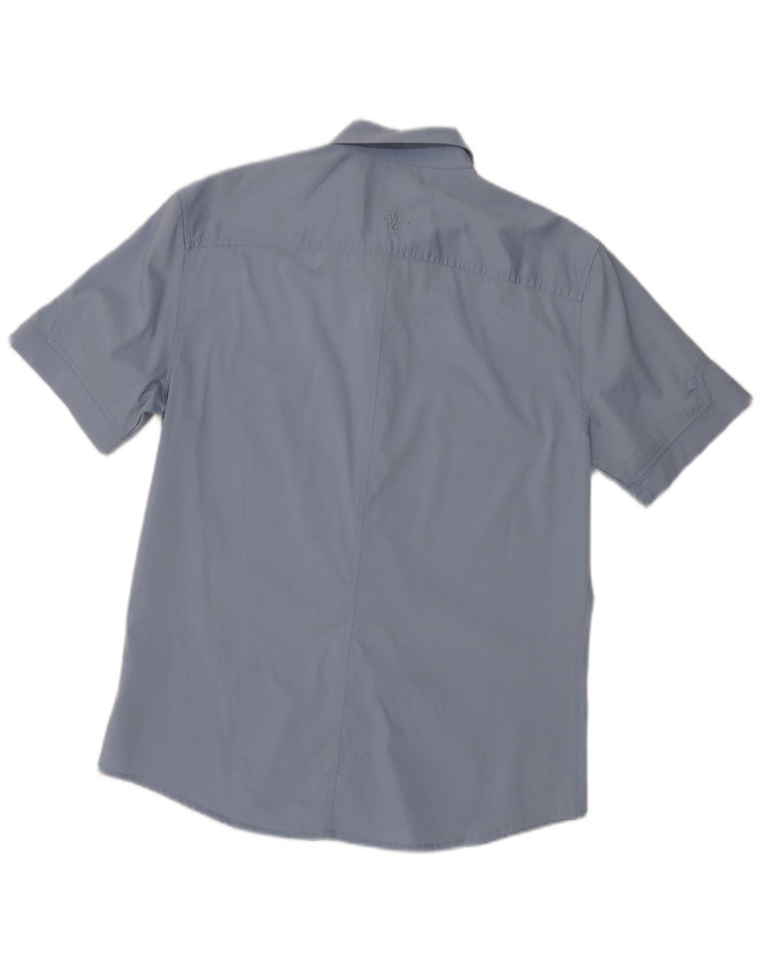 Camicia Versace Uomo Manica Corta Large in Cotone Blu
