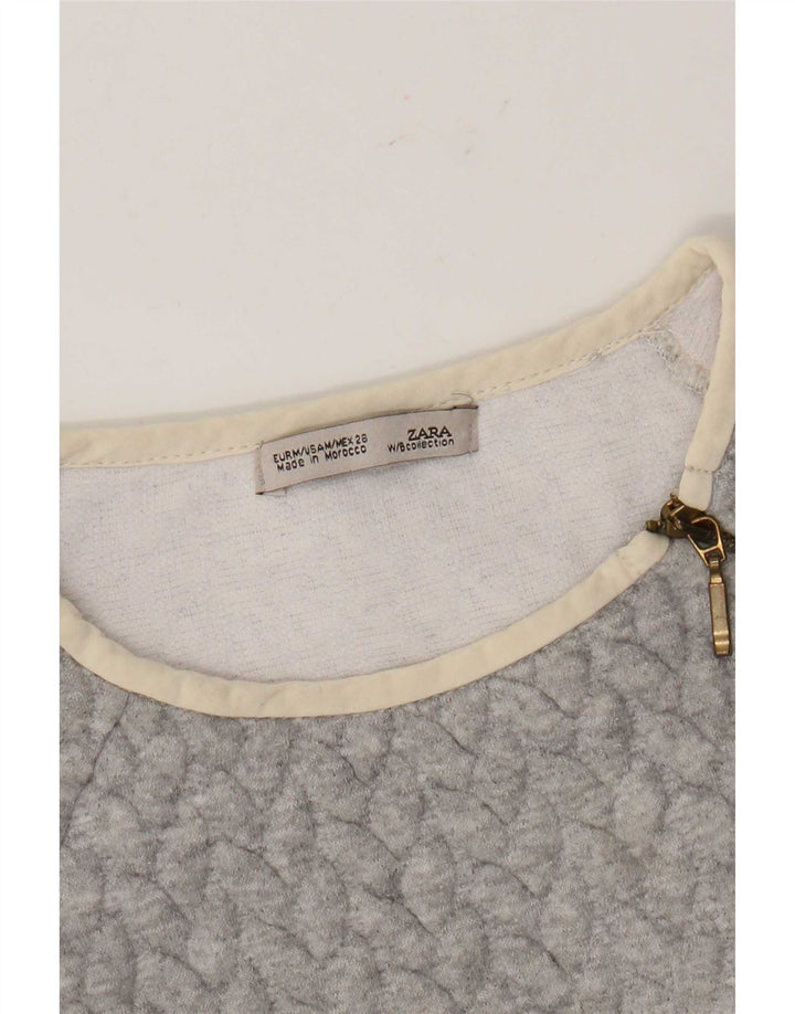 Felpa da donna Zara UK 12 Colorblock grigio medio
