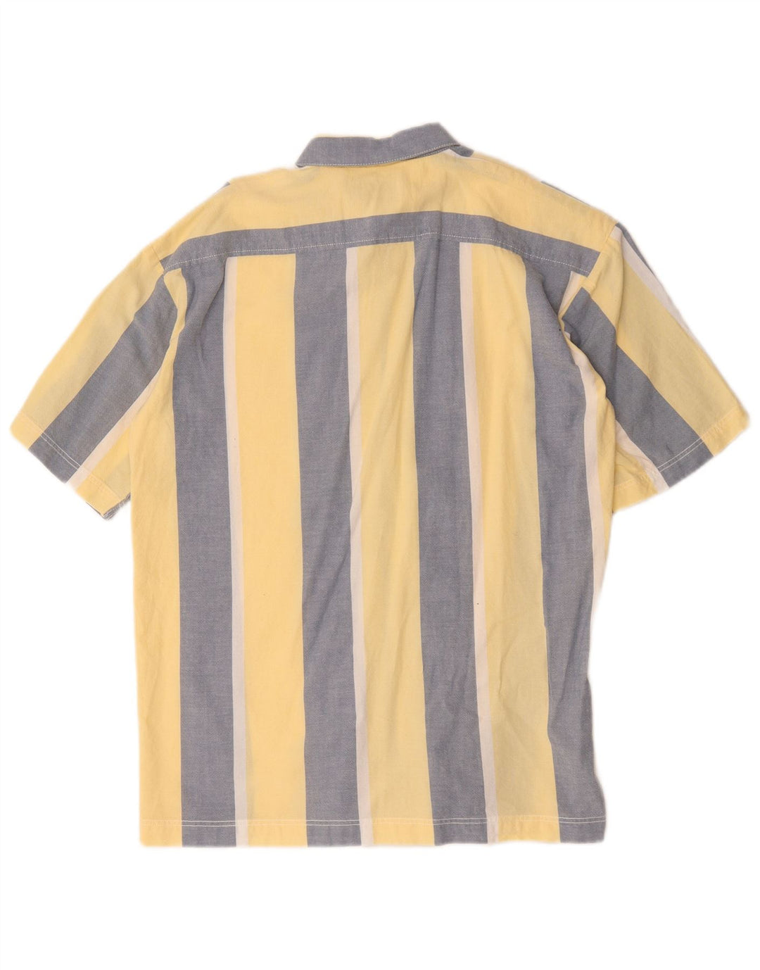 Camicia vintage da uomo a maniche corte a righe piccole gialle