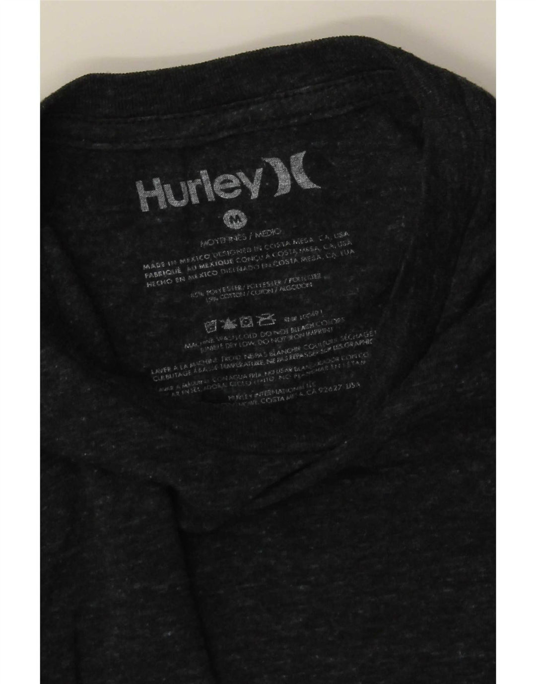 T-shirt grafica da uomo Hurley Top in cotone grigio medio