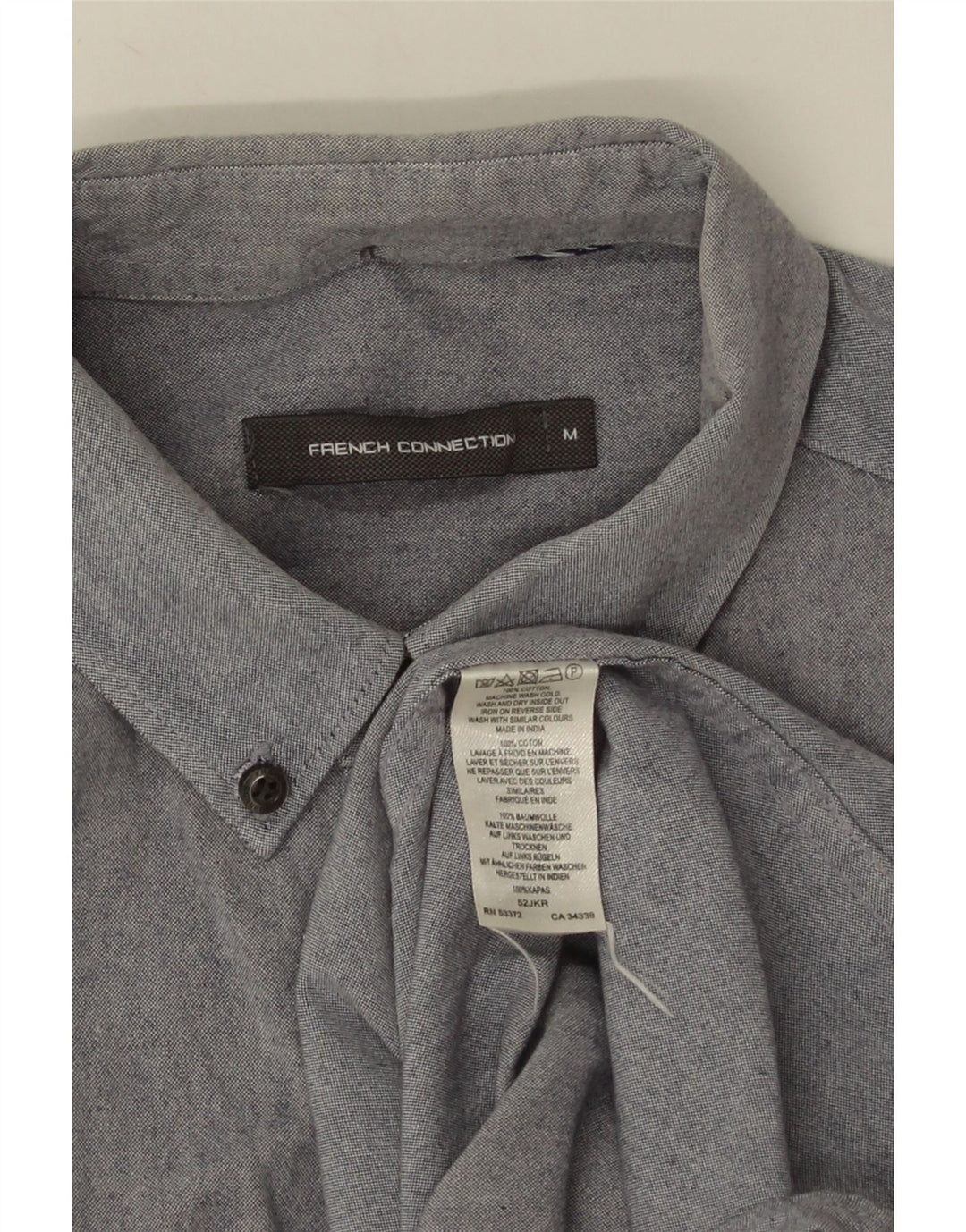 Camicia a maniche corte da uomo French Connection in cotone blu medio