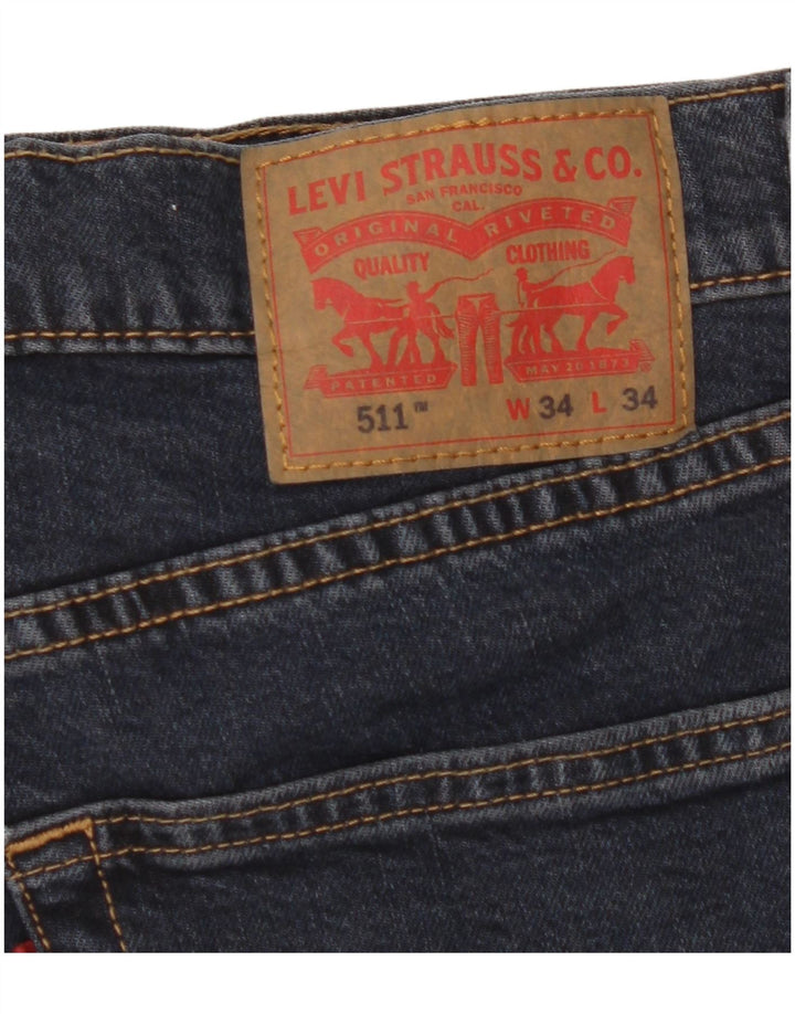 Jeans Levi's Uomo 511 Slim W34 L34 Cotone Blu Navy