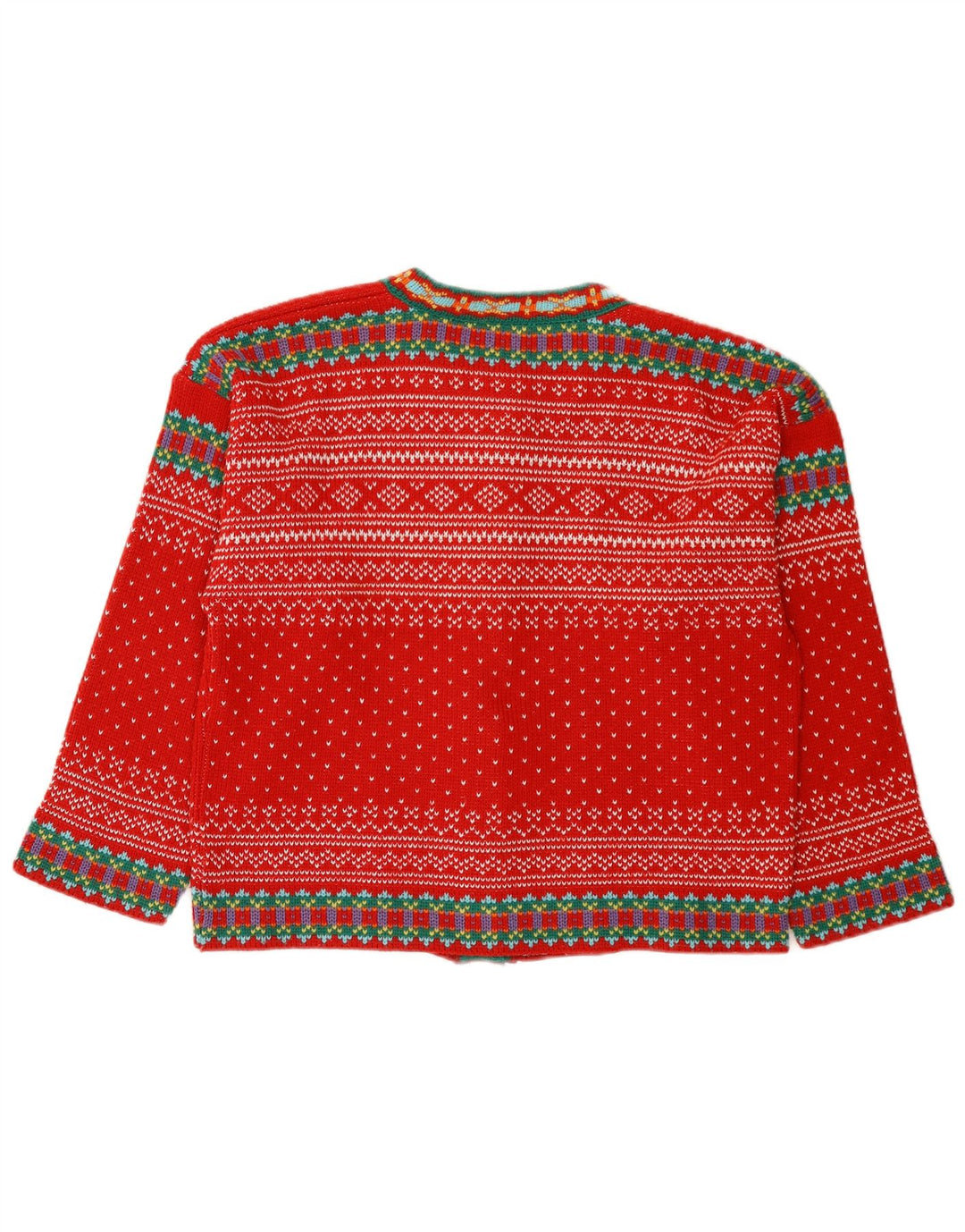 Maglione cardigan da donna Eve's Election EU 36/38 Small Red Fair Isle