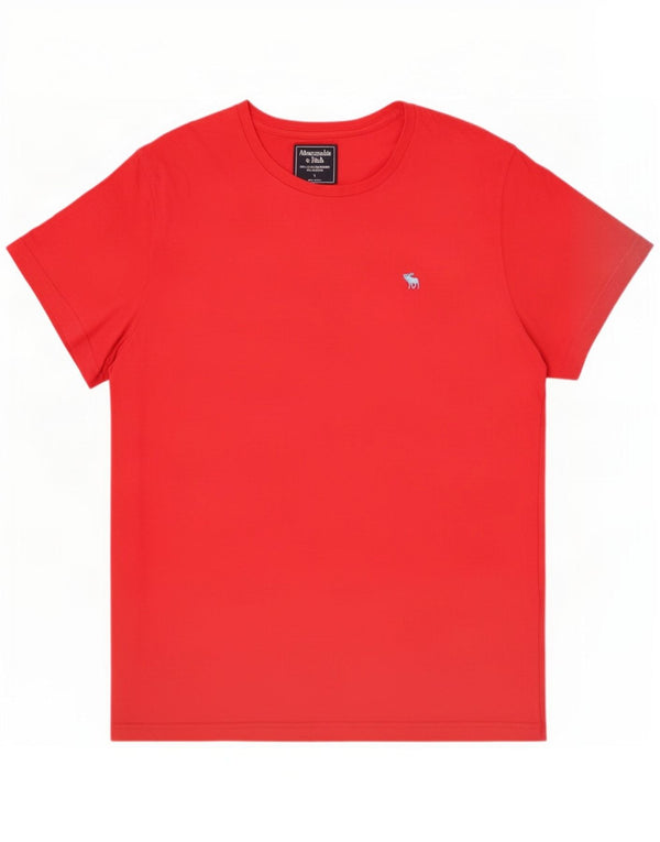 T-shirt da uomo Abercrombie & Fitch grande rossa in cotone