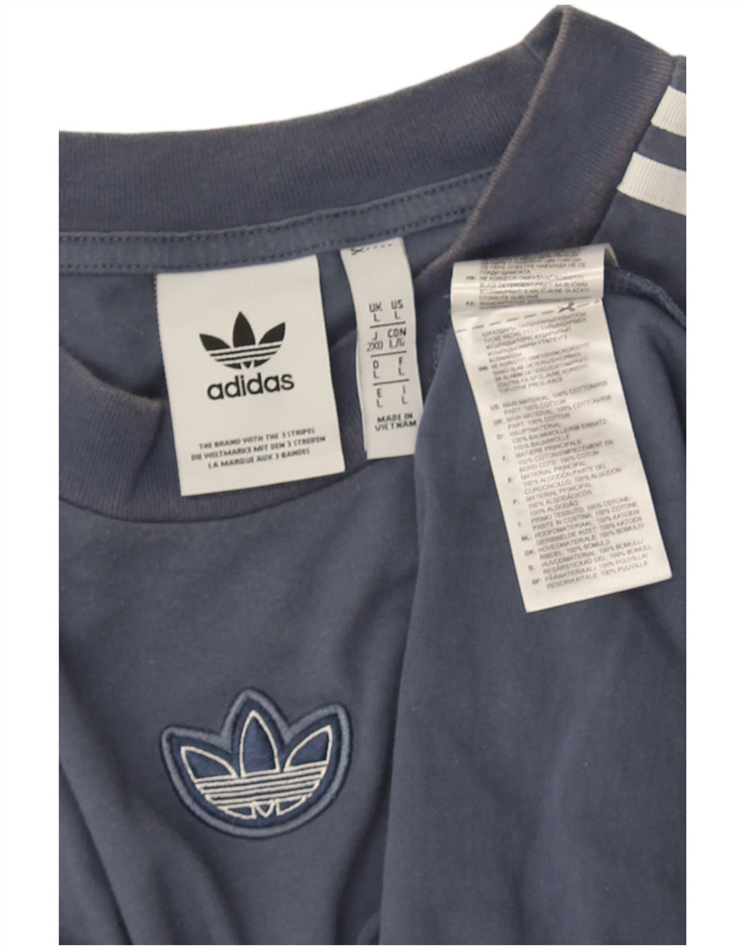 Maglietta Adidas da uomo Top Large in cotone blu