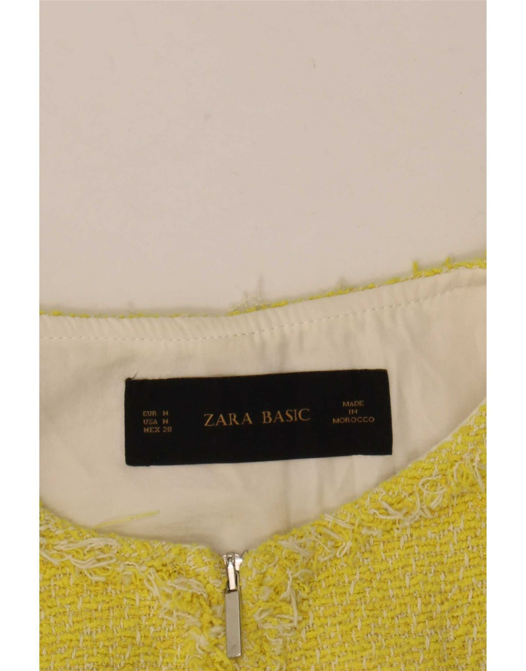 Giacca blazer con zip intera da donna Zara UK 14 color block giallo medio
