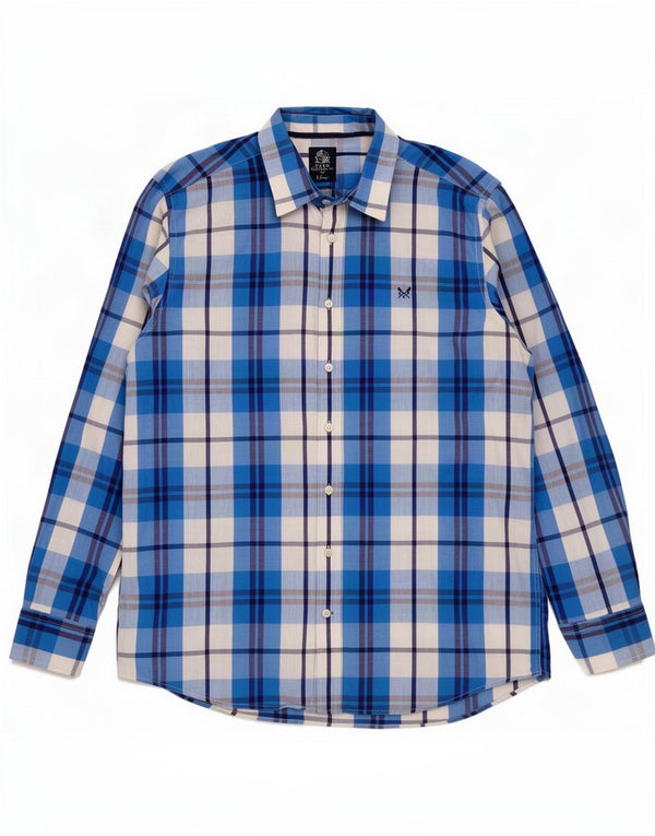 Crew Clothing Camicia da uomo vestibilità classica XL Cotone a quadri blu