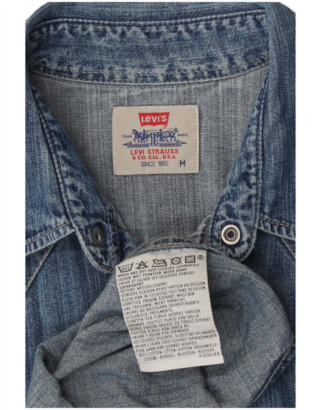 Camicia di jeans da uomo Levi's in cotone blu medio