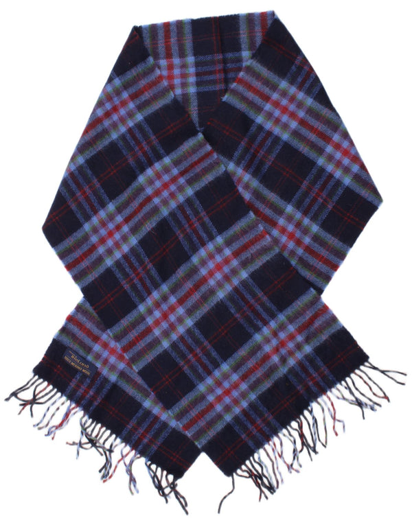 Sciarpa rettangolare da uomo irlandese taglia unica in lana merino scozzese blu navy invernale