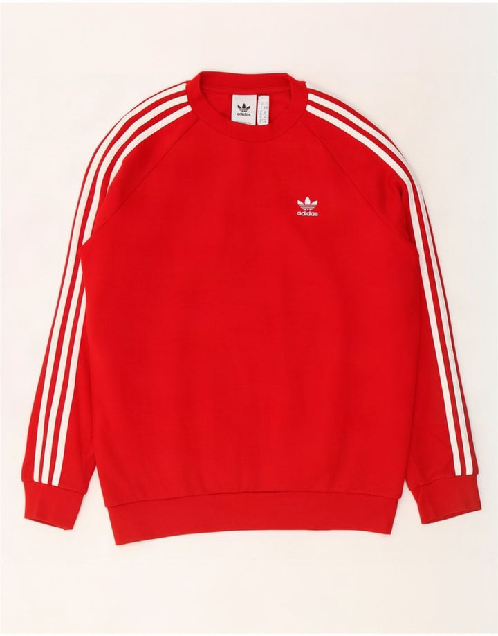 Felpa Adidas Uomo Maglione Medio Rosso Cotone