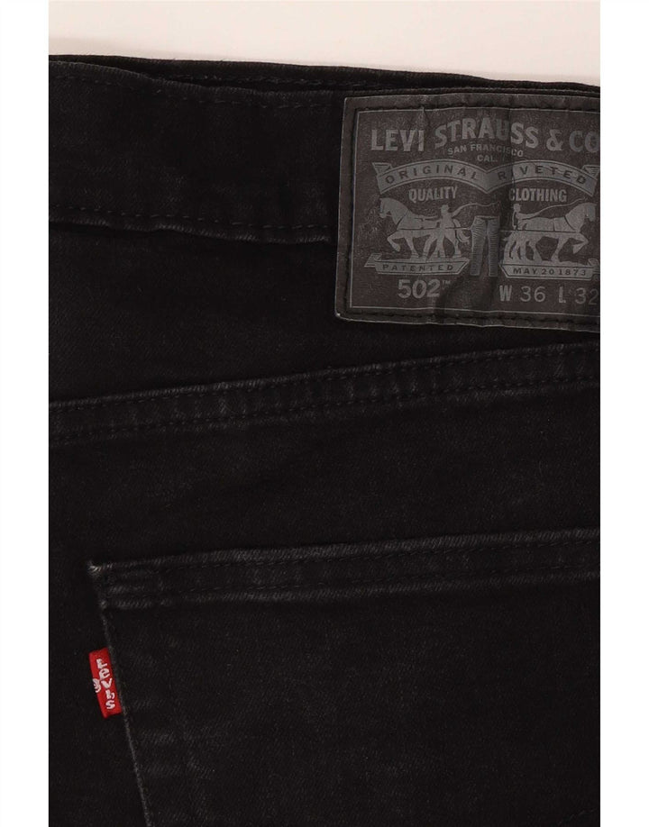 Levi's Uomo 502 Jeans affusolati W36 L32 Cotone Nero