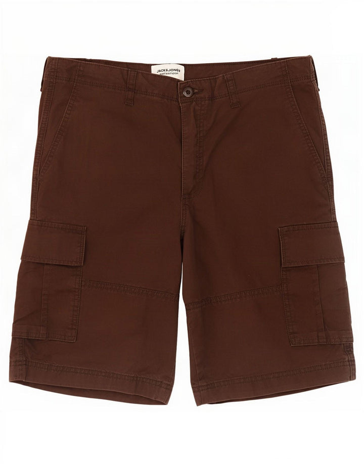 Pantaloncini cargo da uomo Jack & Jones grandi W34 in cotone marrone