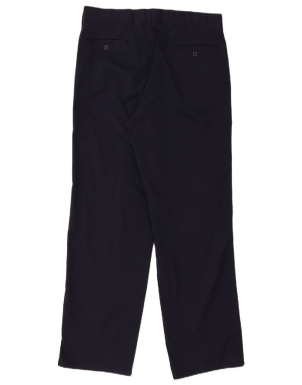 Pantaloni chino dritti da uomo Armani IT 46 Small W30 L30 poliestere blu navy