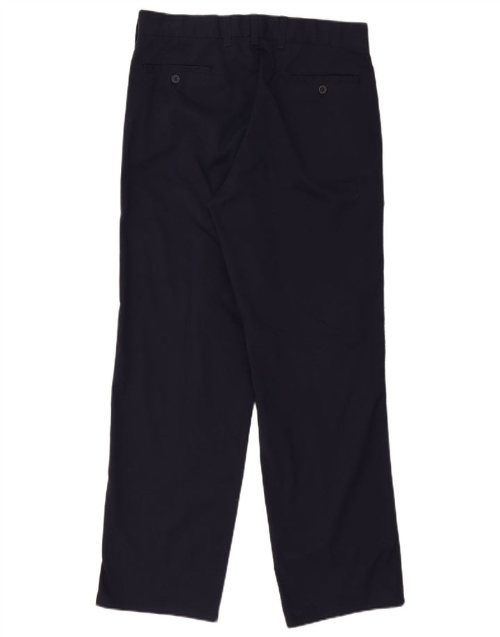 Pantaloni chino dritti da uomo Armani IT 46 Small W30 L30 poliestere blu navy