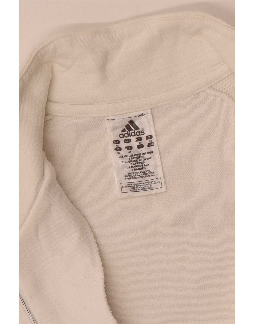 Giacca da tuta da donna Adidas Regular Fit UK 12 Medium White Striped