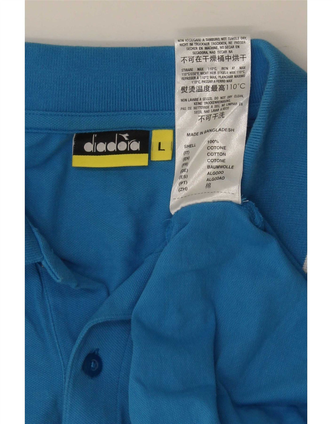 Polo Diadora Uomo Large in Cotone Rigato Blu