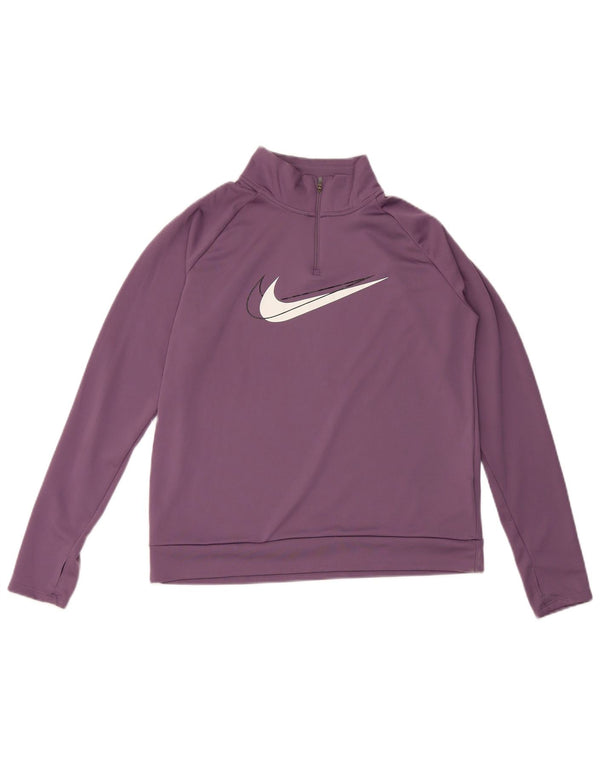 Top da tuta Nike Dri Fit Graphic Pullover da donna UK 14 viola medio