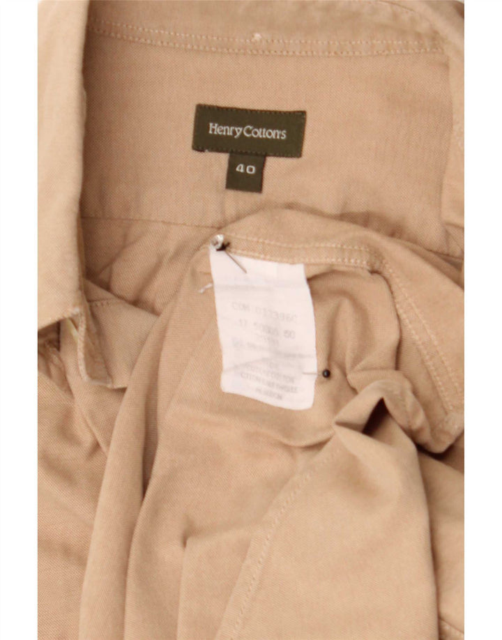 Camicia da uomo Henry Cottons taglia 40 cotone beige medio