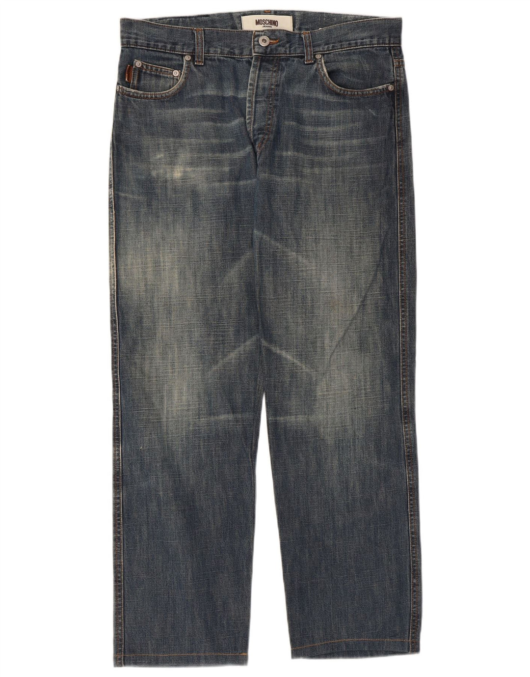 Jeans dritti da uomo MOSCHINO W34 L27 cotone blu