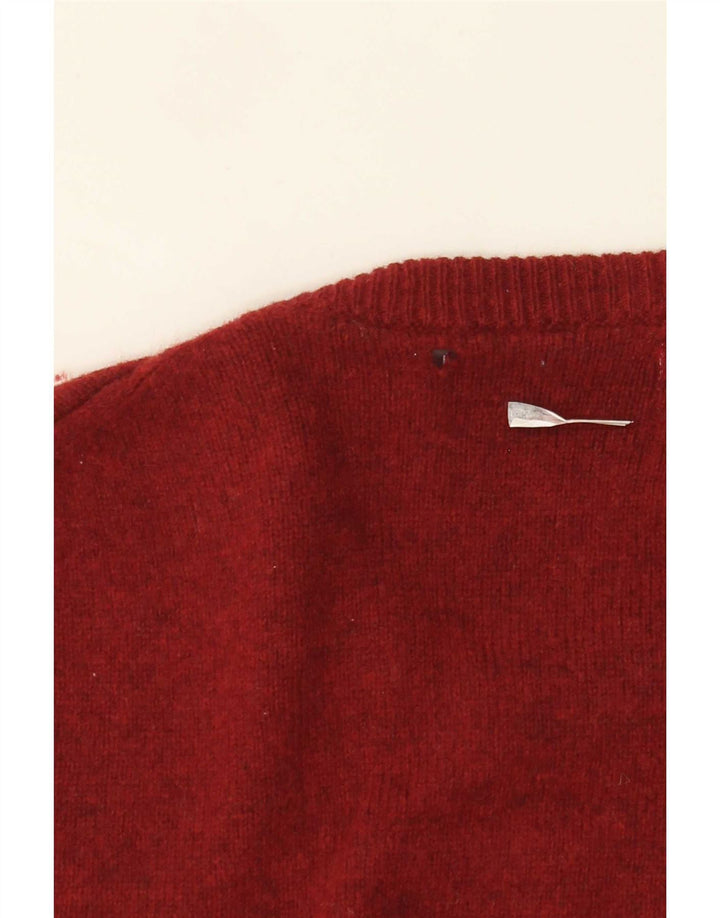 Maglione maglione girocollo da uomo Marks & Spencer grande lana d'agnello bordeaux