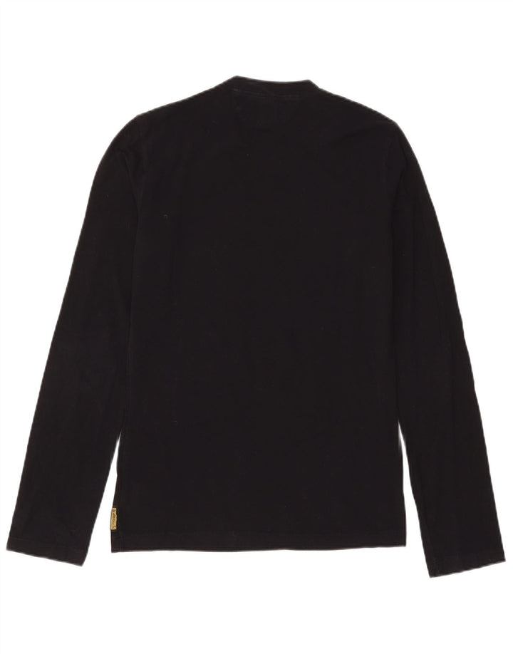 Armani Jeans Top grafico da uomo a maniche lunghe in cotone nero medio