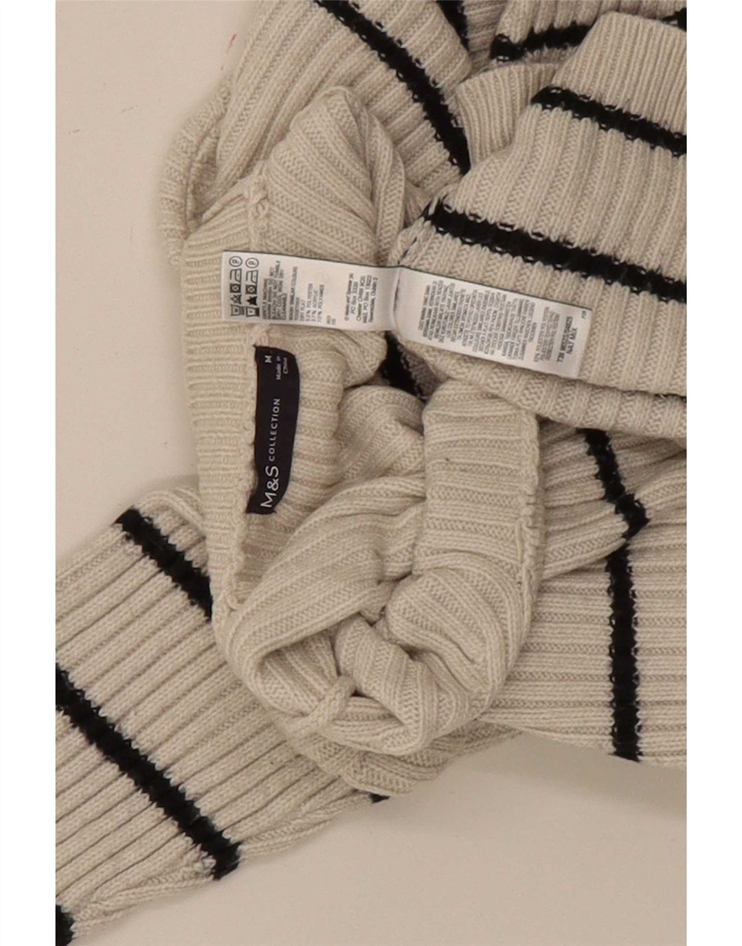 Maglione maglione girocollo da donna Marks & Spencer UK 12 medio bianco sporco