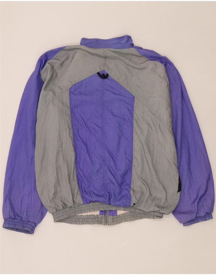 Tuta intera vintage da uomo grande viola color block in poliammide