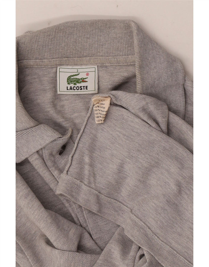 Polo da uomo Lacoste taglia 3 piccola in cotone chiazzato grigio