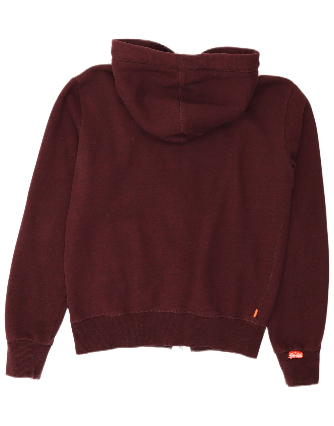 Maglione con cappuccio e zip da uomo Superdry in cotone bordeaux medio