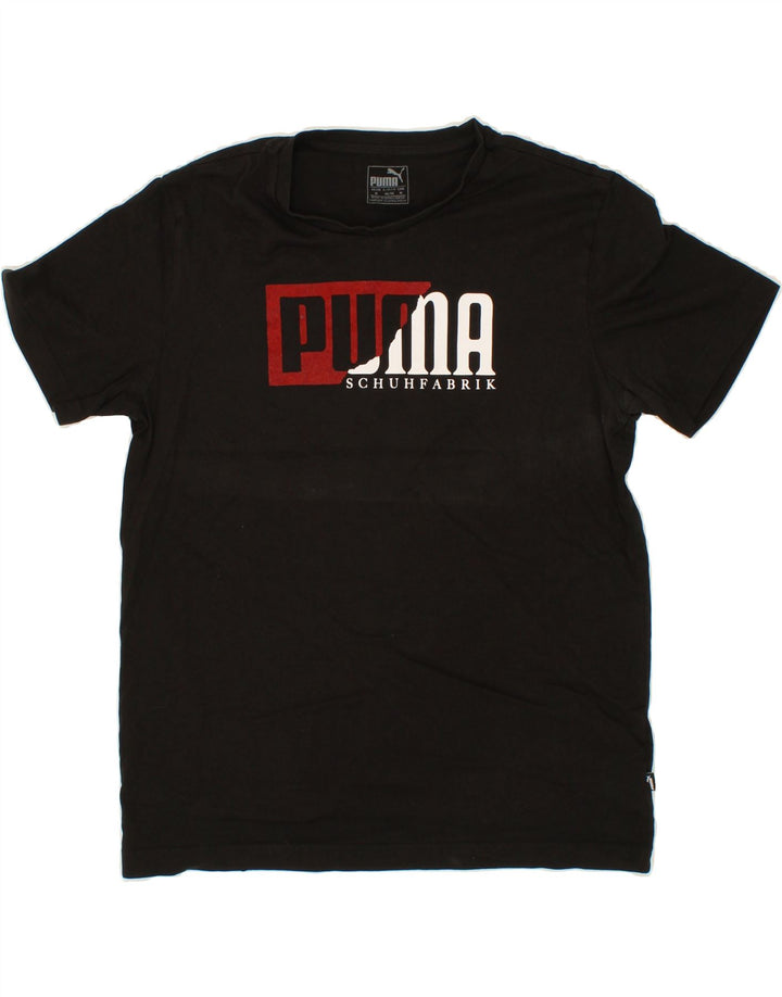 PUMA Mens Graphic T-Shirt Top Medium Black Vintage Puma and Second-Hand Puma from Messina Hembry 