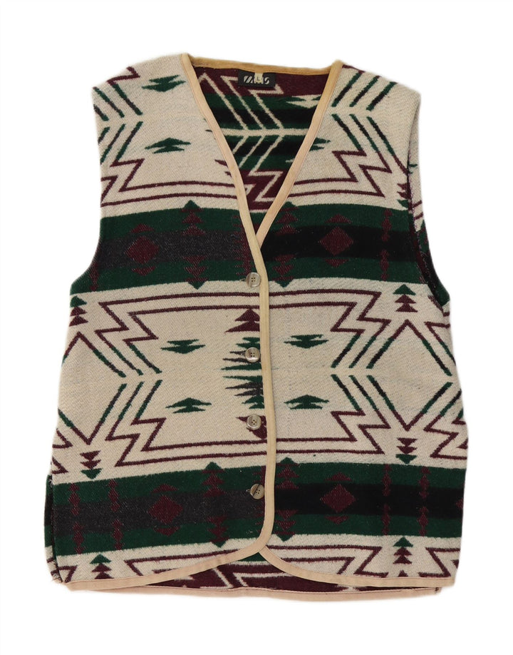 Gilet da donna Mills UK 16 grande geometrico multicolore