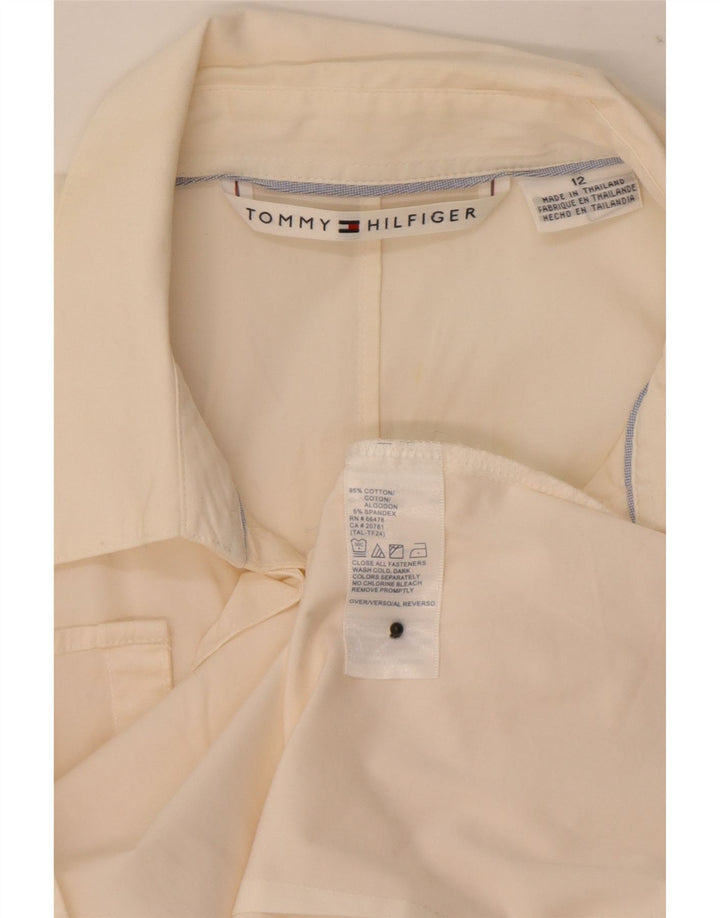 Camicia da donna Tommy Hilfiger con volant sul davanti US 12 Large White Cotton