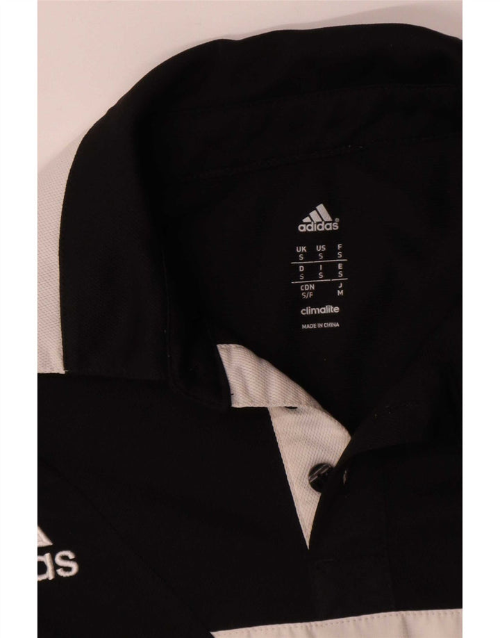 Polo Adidas Climalite da uomo piccola in poliestere color block nero