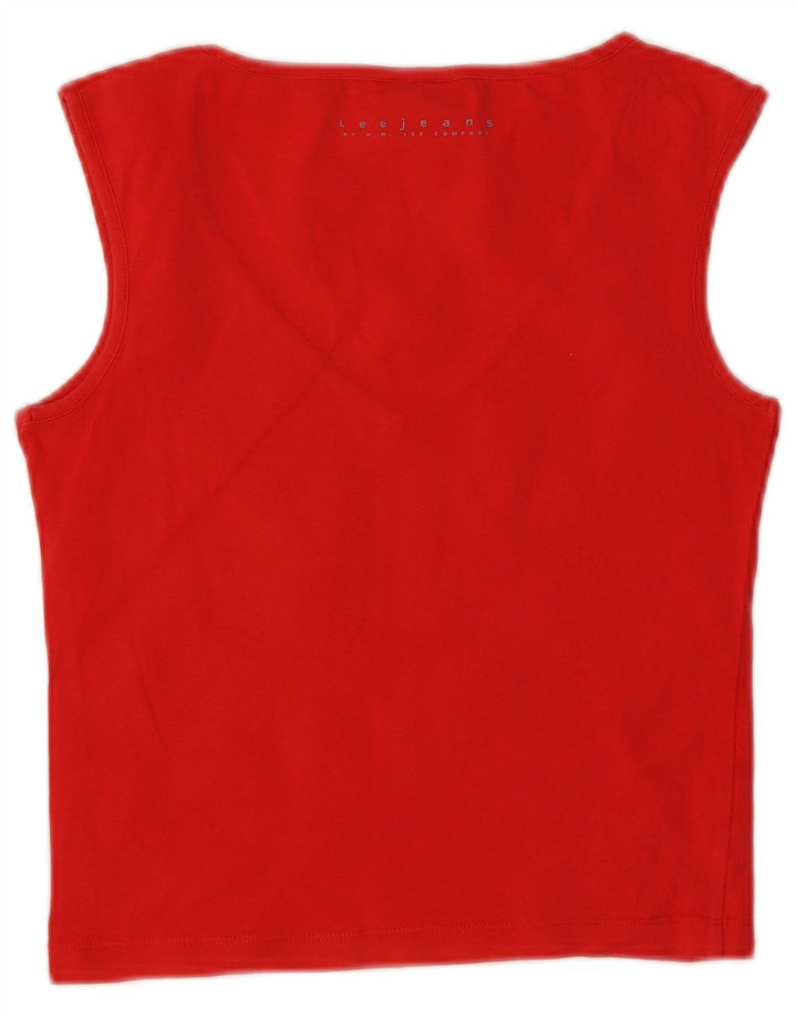 Canotta corta da donna Lee UK 14 grande cotone rosso