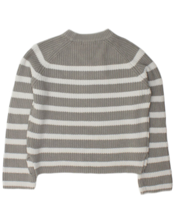 Maglione maglione girocollo da donna Marks & Spencer UK 6 XS grigio a righe