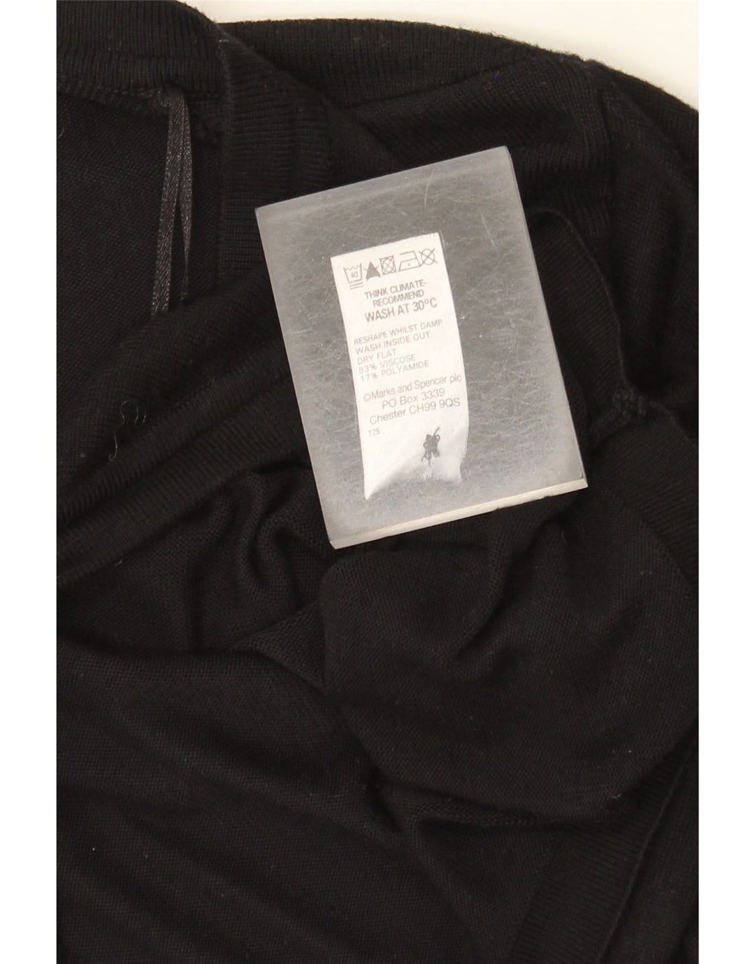 Maglione cardigan corto da donna Marks & Spencer UK 12 viscosa nera media